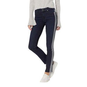NEW Paige Denim Hi-Rise Jeans Sz 26 Hoxton Ankle Peg Indigo Metallic Tux Stripe
